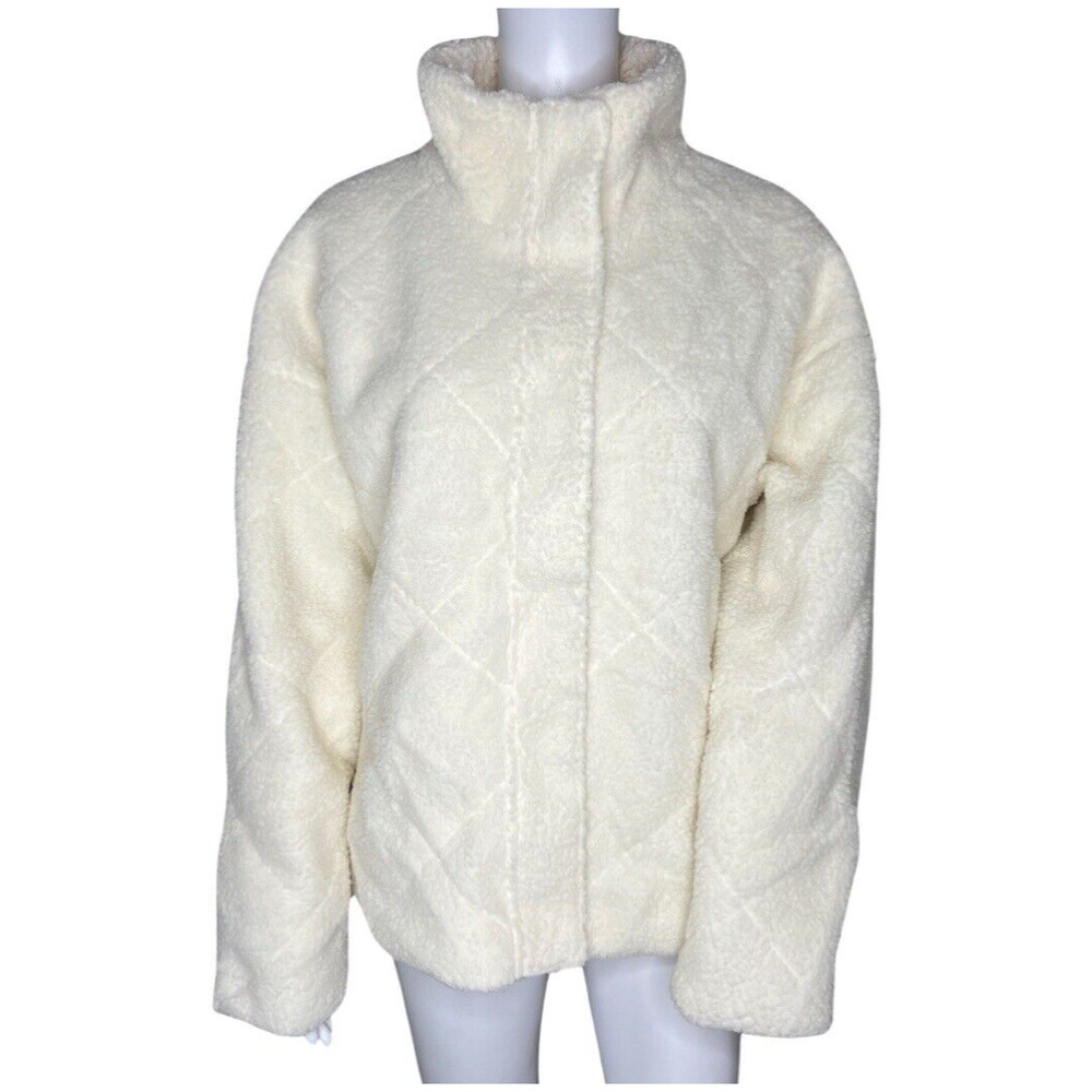 Universal Thread Shirt Womens Large Ivory Fleece Sweatshirt Neutral Minimalist